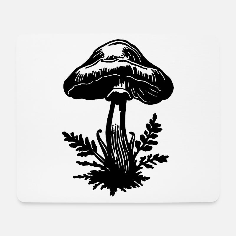 Pilz Pilzsammler - Mousepad (Querformat) - Weiß