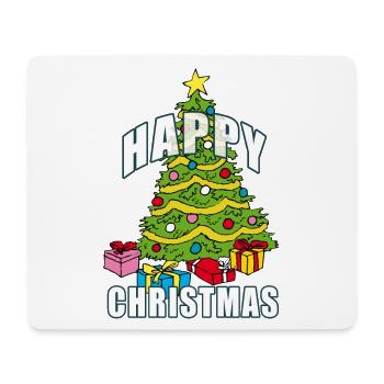 HAPPY CHRISTMAS | Weihnachtsbaum - Mousepad (Querformat) - Weiß - Vorne