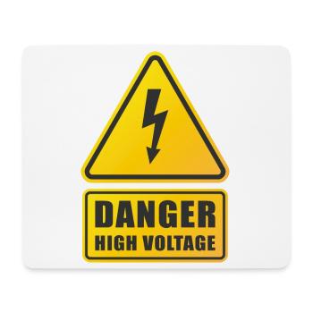High Voltage Warning Sign - Mouse Pad (horizontal) - white - Front