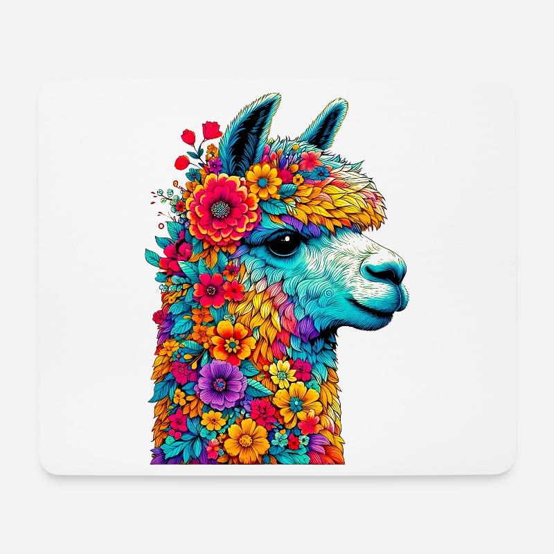 Alpaka - Mousepad (Querformat) - Weiß
