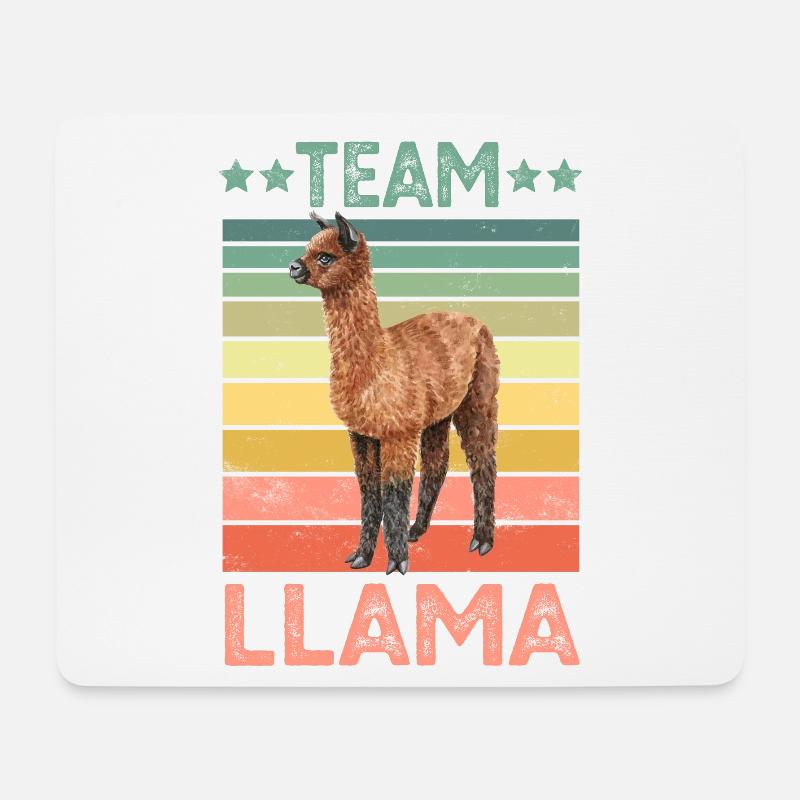 Lama - Tapis de souris (format paysage) - blanc