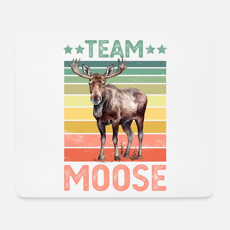 Elch - Mousepad (Querformat) - Weiß