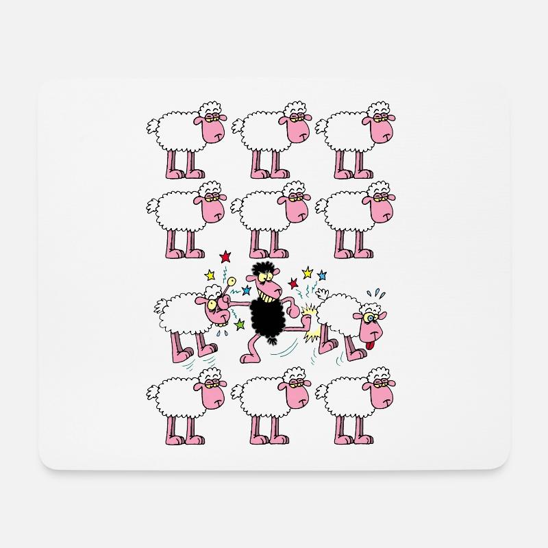 Le mouton noir se rebelle - Tapis de souris (format paysage) - blanc