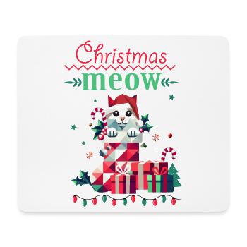 Chat espiègle en bas - Style de Noël laid - Tapis de souris (format paysage) - blanc - Devant