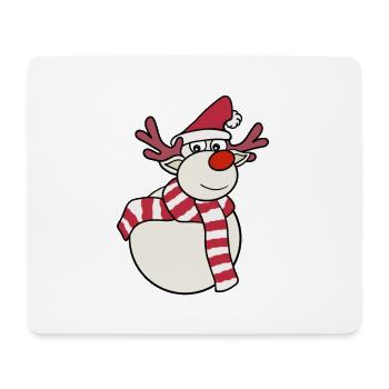 Reindeer Snowman - Mouse Pad (horizontal) - white - Front