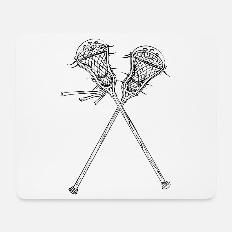 Lacrosse Schläger - Mousepad (Querformat) - Weiß