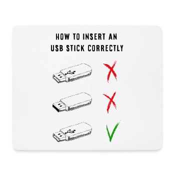 Comment insérer correctement une clé USB - Tapis de souris (format paysage) - blanc - Devant