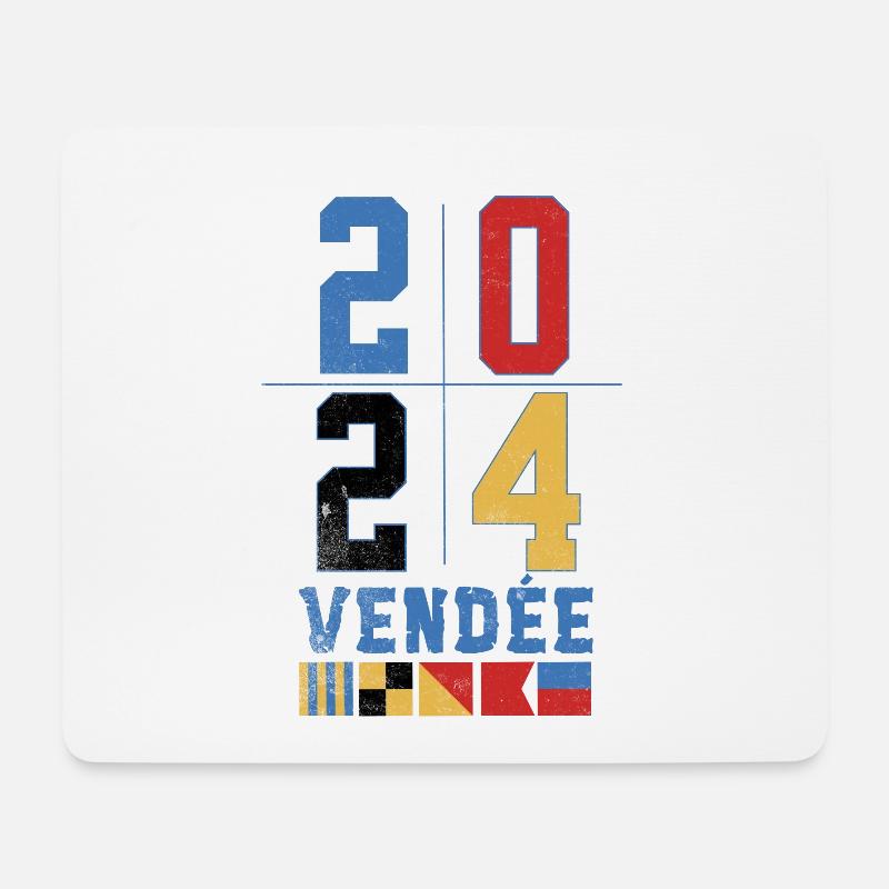 Globus Regatta Design Jahr 2024 Vendée - Mousepad (Querformat) - Weiß