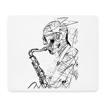 Saxophonist Drawing - Mouse Pad (horizontal) - white - Front