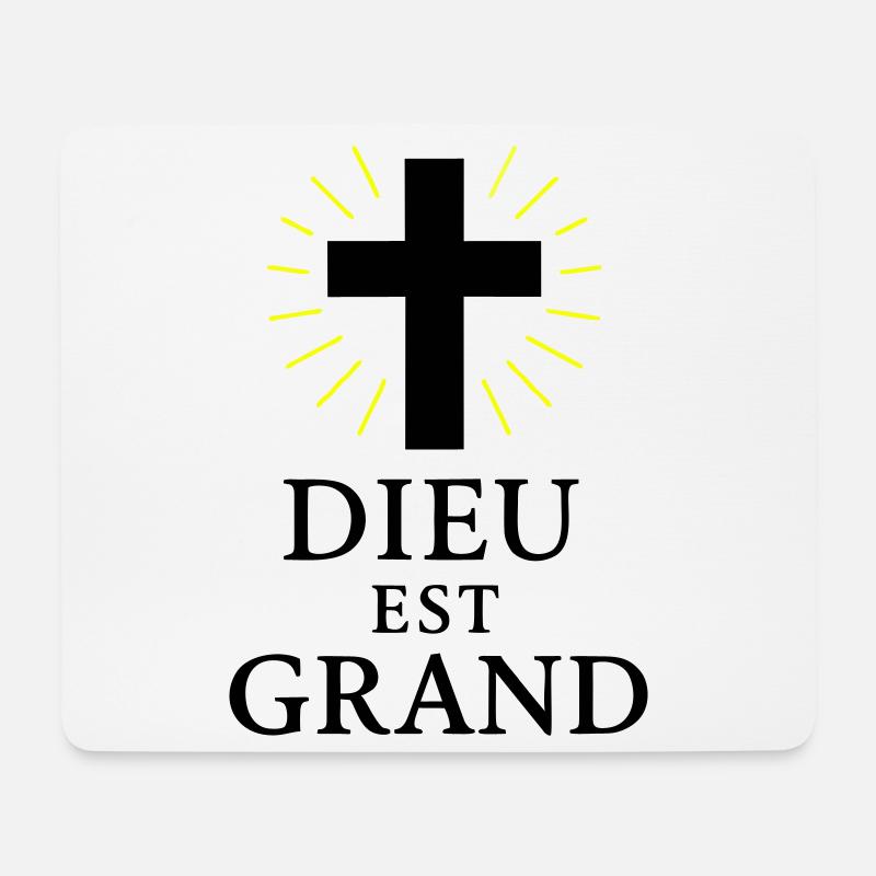 DIEU EST GRAND - Tapis de souris (format paysage) - blanc