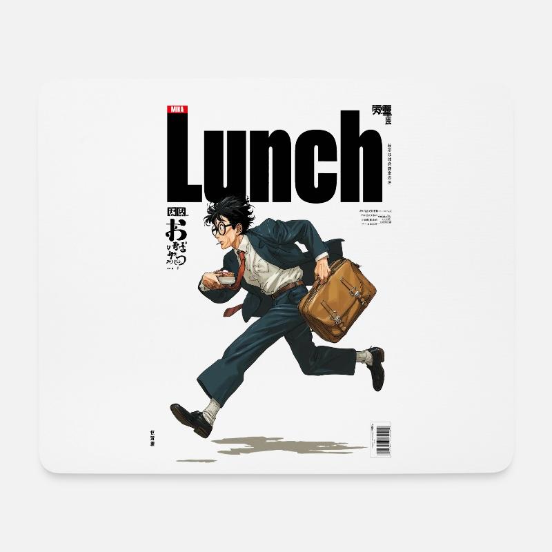 Lunch Manga Illustration - Mousepad (Querformat) - Weiß