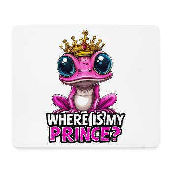 Où est mon prince ? mignonne princesse grenouille rose - Tapis de souris (format paysage) - blanc - Devant