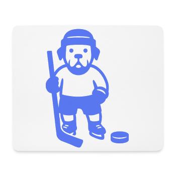 Minimalistischer Labrador Eishockey Spieler  - Mouse Pad (horizontal) - white - Front