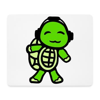 Turtle Headphones Music Listening Club Party Fun - Mouse Pad (horizontal) - white - Front