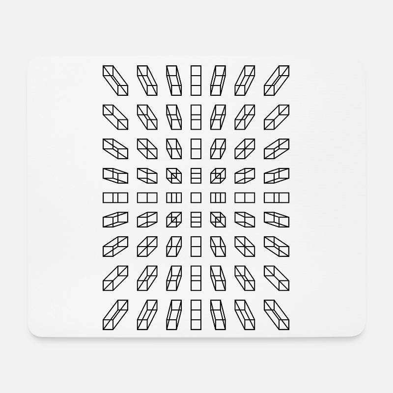 Hypno Balken: Pixel, Illusion & Retro - Mousepad (Querformat) - Weiß