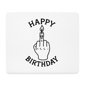 Happy Birthday Black Humor – Mittelfinger - Mousepad (Querformat) - Weiß - Vorne