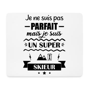 Super Skier Winter Mountain - Mouse Pad (horizontal) - white - Front