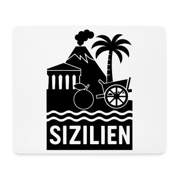Silhouette Sicile - Tapis de souris (format paysage) - blanc - Devant