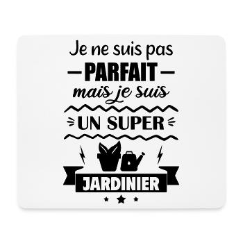 Pas parfait mais super jardinier - Tapis de souris (format paysage) - blanc - Devant