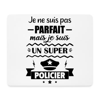 Pas parfait mais super policier - Tapis de souris (format paysage) - blanc - Devant