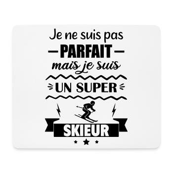 Not perfect but great skier - Mouse Pad (horizontal) - white - Front