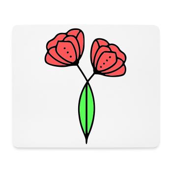 Poppy Poppies Minimalist Line Art 6 - Mouse Pad (horizontal) - white - Front