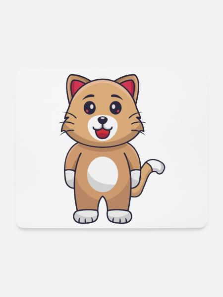 Karikatur-Katze - Mousepad (Querformat) - Weiß