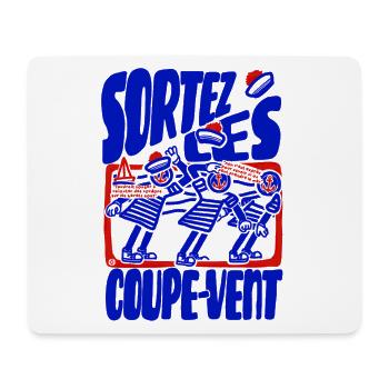 Sortez les coupe vent rétro bleu blanc rouge - Tapis de souris (format paysage) - blanc - Devant