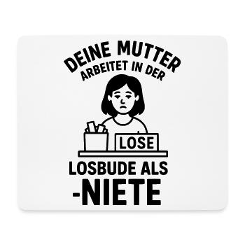 losbude deine mutter witz - Mousepad (Querformat) - Weiß - Vorne