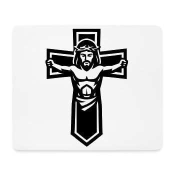 Symbole de la Croix de Jésus chrétien - Tapis de souris (format paysage) - blanc - Devant