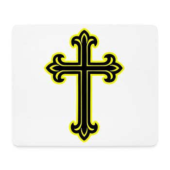 Symbole de croix chrétien - Tapis de souris (format paysage) - blanc - Devant