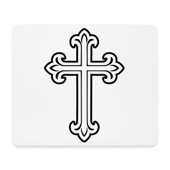 Symbole de croix chrétien - Tapis de souris (format paysage) - blanc - Devant
