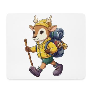 Süßes Reh Wandern Camping Abenteuer Rucksacktourist - Mousepad (Querformat) - Weiß - Vorne