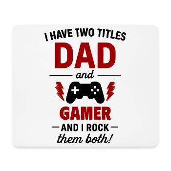 Papa Gamer Zwei Titel Lustig - Mousepad (Querformat) - Weiß - Vorne