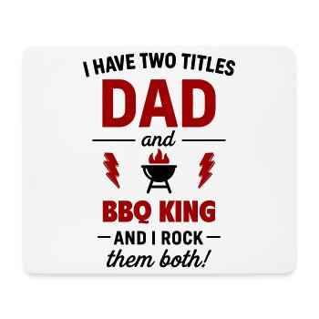 Papa Grillkönig Zwei Titel - Mousepad (Querformat) - Weiß - Vorne