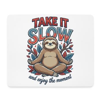 Take It Slow Sloth Zen - Mousepad (Querformat) - Weiß - Vorne