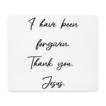 Mir ist vergeben - Jesus Christus hat bezahlt - Mousepad (Querformat) - Weiß - Vorne