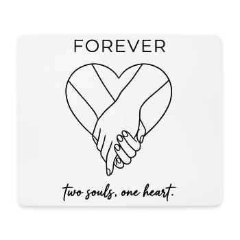 Two Souls One Heart - Forever Valentine Minimalist - Mouse Pad (horizontal) - white - Front