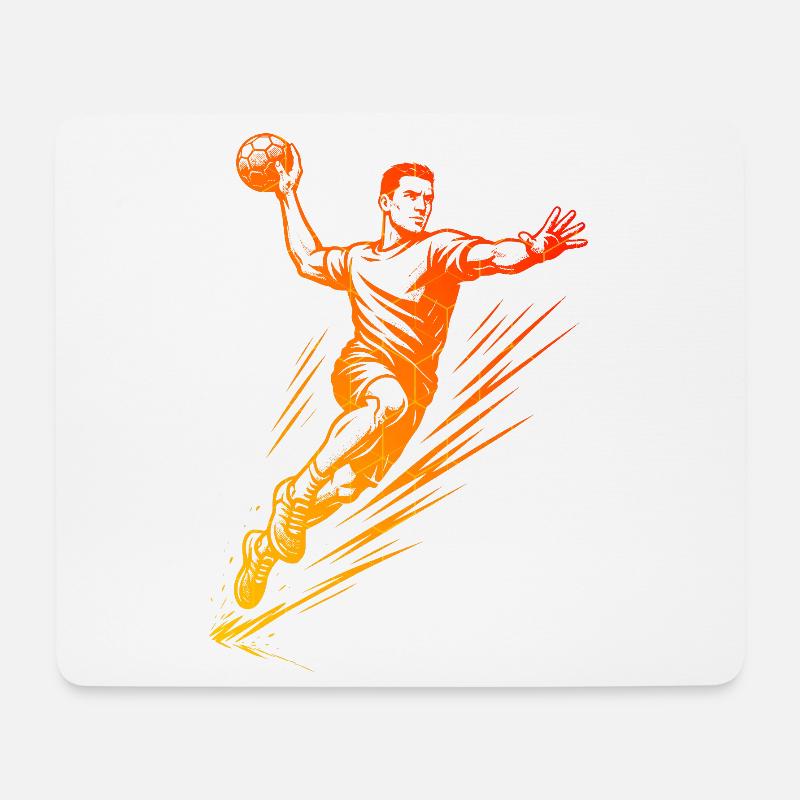 Modernes Handball Artwork für Männer - Mousepad (Querformat) - Weiß