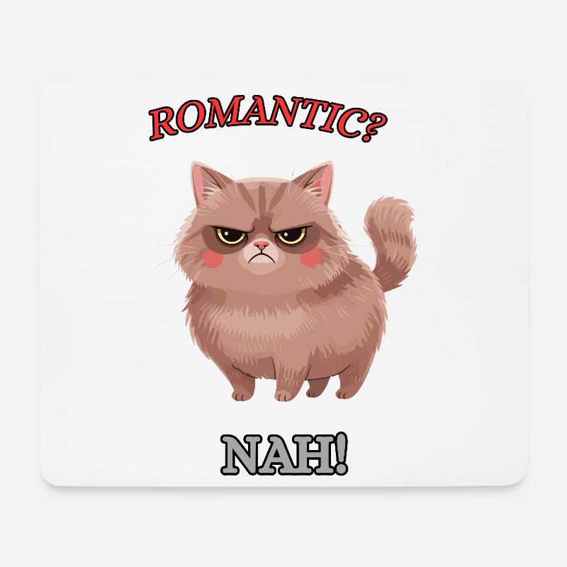 Die Null-Bock-Katze - Mousepad (Querformat) - Weiß