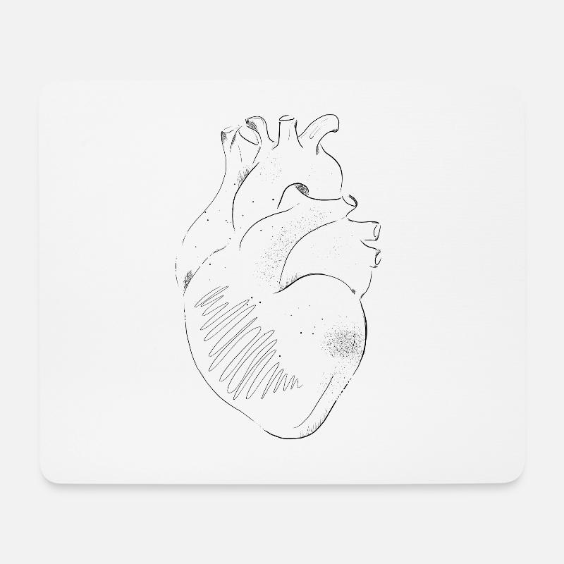 Anatomie Herz - Mousepad (Querformat) - Weiß