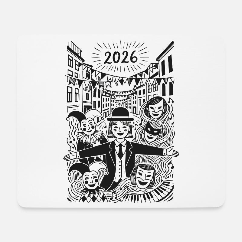 2026 Straßenfestheld - Mousepad (Querformat) - Weiß