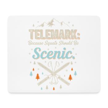 Telemark Ski Funny Squats Scenic Retro Vintage - Mouse Pad (horizontal) - white - Front
