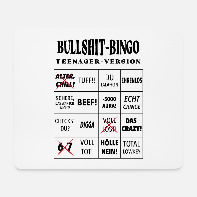 Bullshit-Bingo – Teenager-Version - Mousepad (Querformat) - Weiß