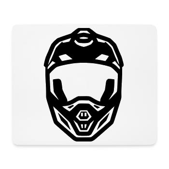 MTB Helm Fullface Downhill - Mousepad (Querformat) - Weiß - Vorne