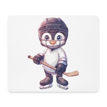 Süßer Pinguin Cartoon Eishockey Spieler Sport - Mousepad (Querformat) - Weiß - Vorne