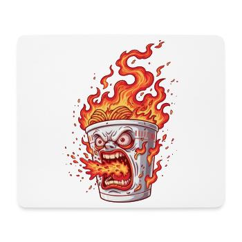 Noodle box with angry face - Mouse Pad (horizontal) - white - Front