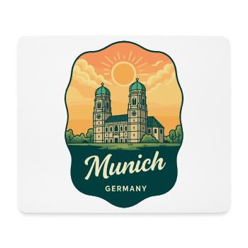Munich Frauenkirche Germany Vintage Sunset Badge - Mouse Pad (horizontal) - white - Front