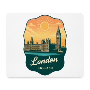 London Big Ben England Retro Sunset Travel Badge - Mouse Pad (horizontal) - white - Front