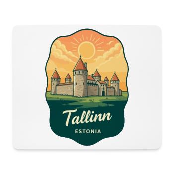 Tallinn Medieval City Vintage-Abzeichen - Mousepad (Querformat) - Weiß - Vorne